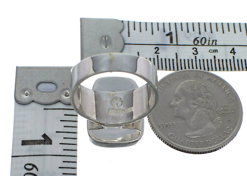 Turquoise And Opal Inlay Sterling Silver Southwestern Ring Size 5 AX83283